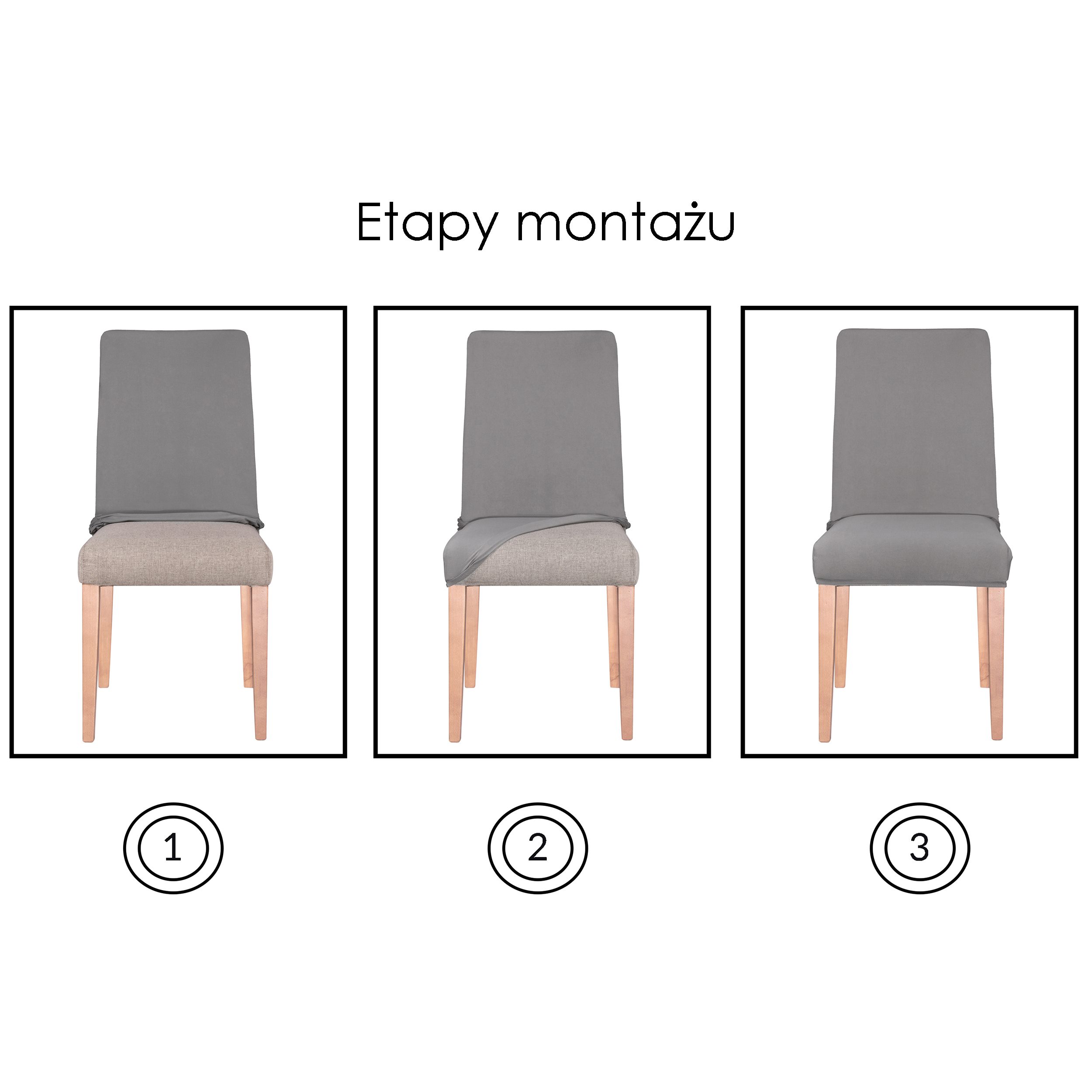 Elastický poťah na stoličku spandex svetlosivý univerzálny S-HA0003