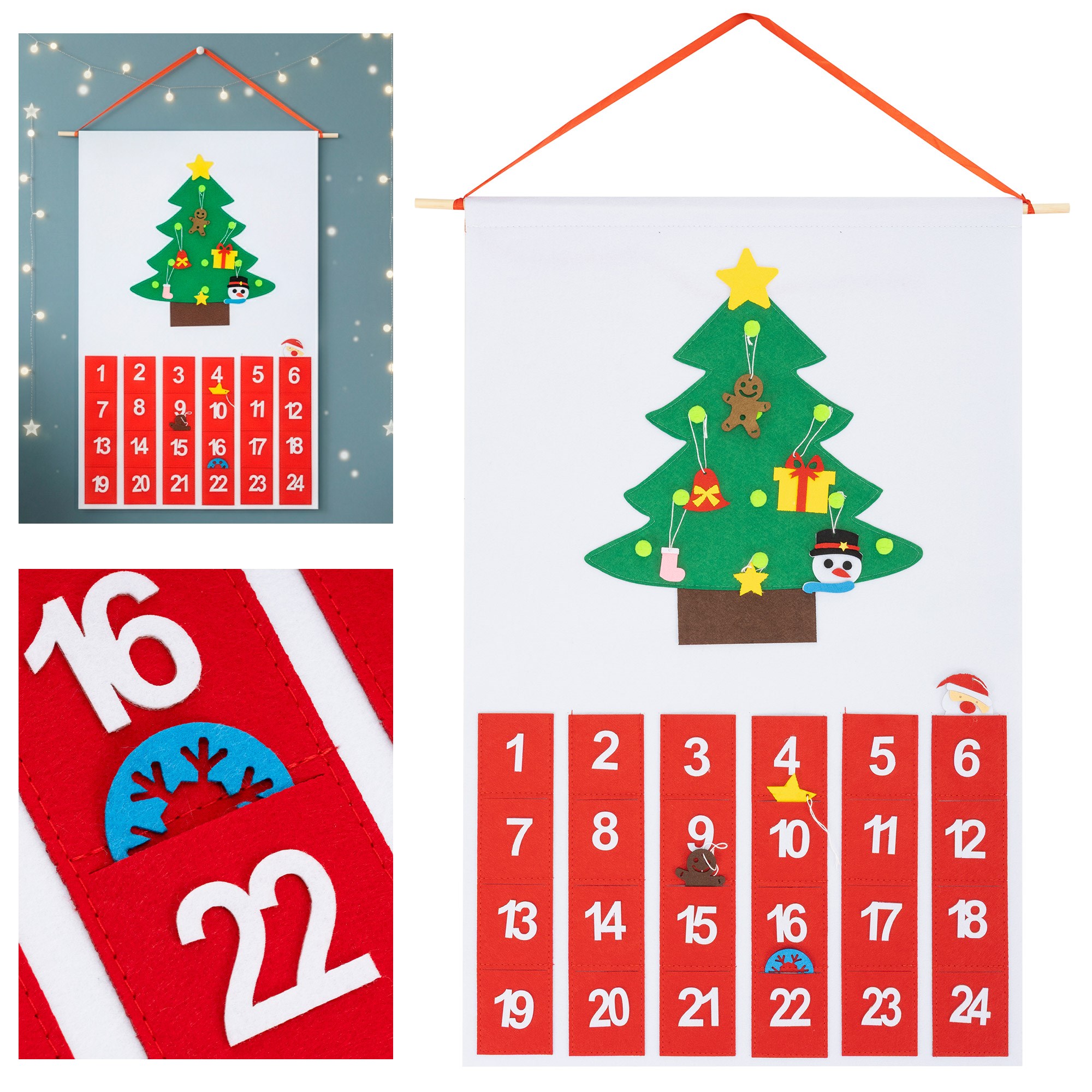 Filcový adventný kalendár na zavesenie 51 × 76 cm S-CA1473