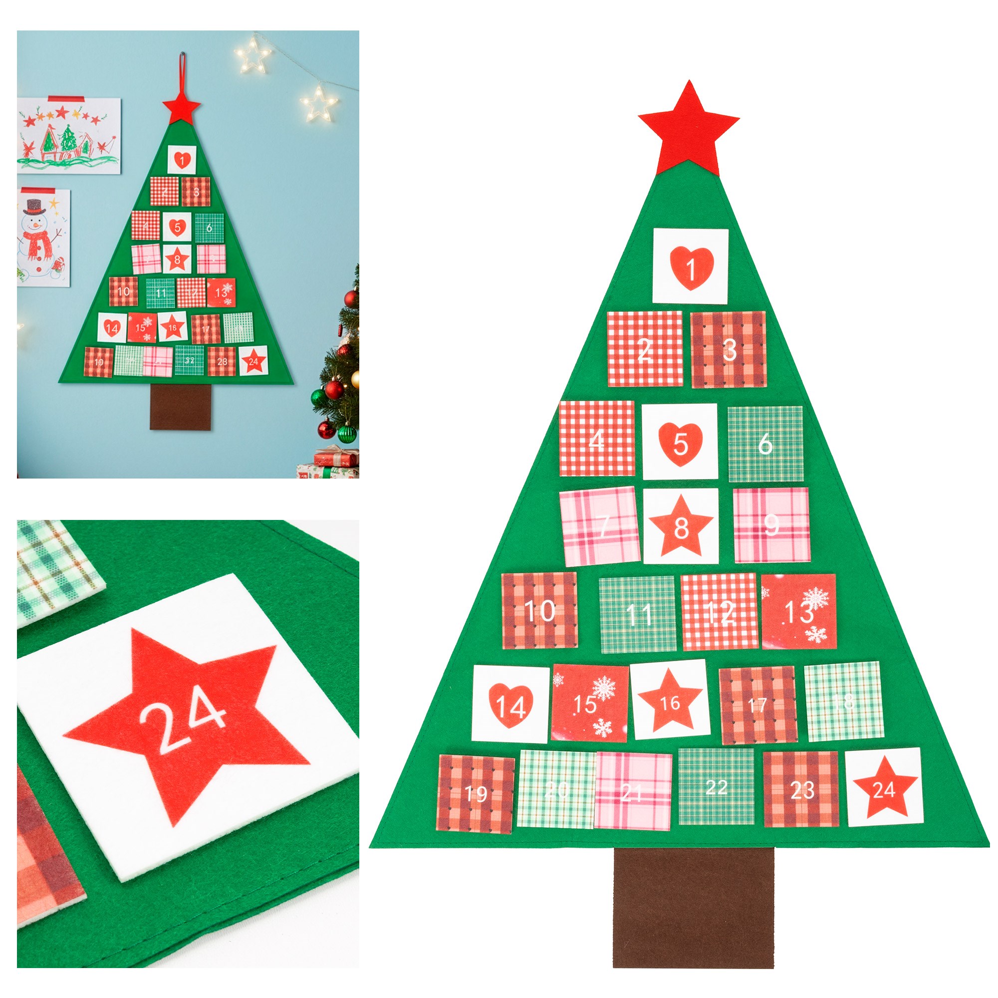 Filcový adventný kalendár na zavesenie 103 cm S-CA1476