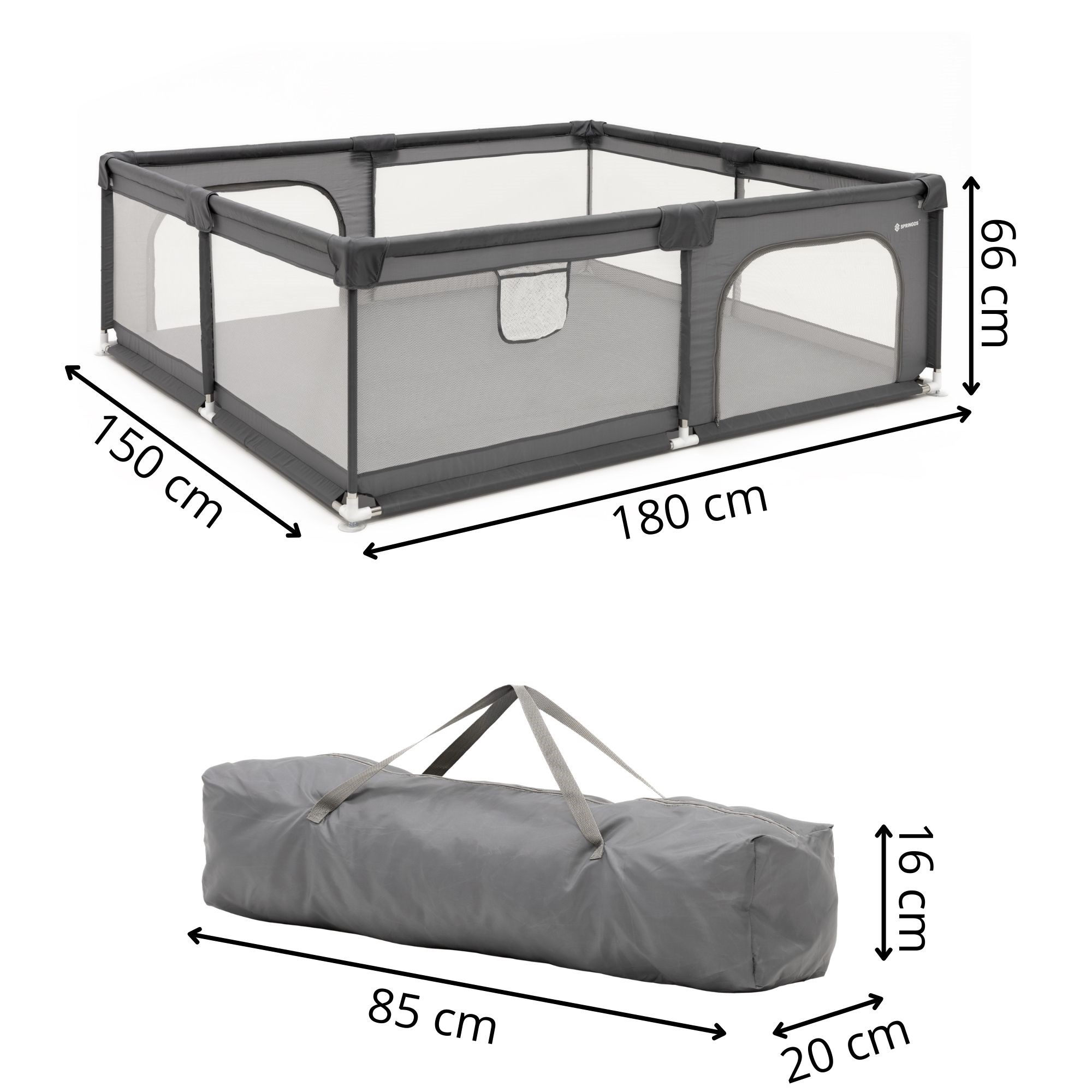 Detská hracia ohrádka 150 × 180 cm so zipsovým vstupom S-HA7528