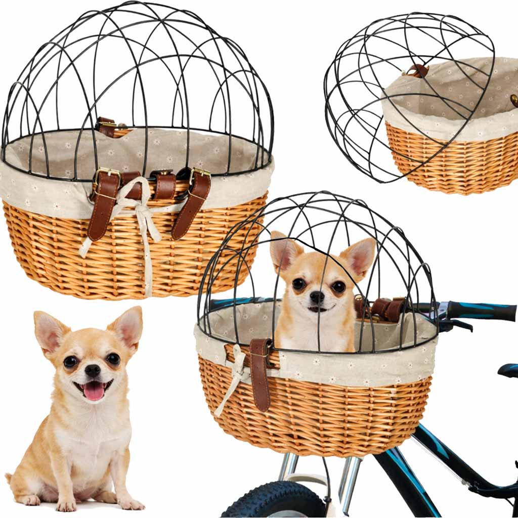 Prútený košík na bicykel s kovovým rámom ik-KX3947