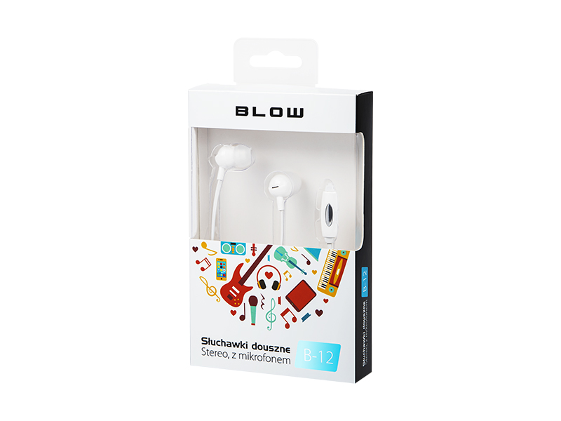 BLOW Slúchatká do uší B-12 biele