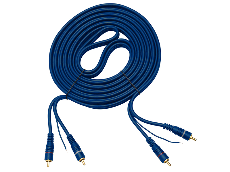 BLOW Prepojovací kábel 2xRCA 6mm 5m modrá