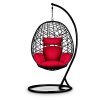 Závesné záhradné kreslo Sabana čierne + červené