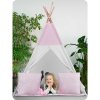 Detský teepee stan so svetielkami - ružový s bodkami