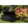Záhradný box 390L čierny 143 x 57 x 53,5 cm
