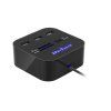 Rebel USB hub s čítačkou kariet, 3x USB 2.0 L-KOM1020