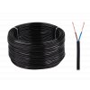 Elektrický kábel H03VVH2-F 2x0,75 300/300V čierny-100m (oválny)
