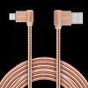 USB A na USB-C kábel s uhlovým konektorom 1 m ružový L-KM0361