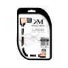 USB A na USB-C kábel s uhlovým konektorom 1 m ružový L-KM0361