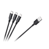 USB kábel 3v1 micro USB, USB-C, Lightning 100 cm L-RB-6005-100-B