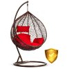 Závesné záhradné kreslo Hawana hnedé + červené vankúše Sofotel