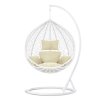 Závesné záhradné kreslo Hawana biele + béžové vankúše Sofotel