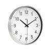 Nástenné hodiny 30 cm strieborné
