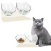 Miska pre mačky dvojitá sklenená PA0191