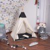 Detský teepee stan s podložkou a vankúšmi čierny 120 × 100 × 180 cm S-TIP11