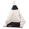 Detský teepee stan s podložkou a vankúšmi čierny 120 × 100 × 180 cm S-TIP11