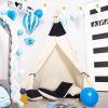 Detský teepee stan s podložkou a vankúšmi čierny 120 × 100 × 180 cm S-TIP11