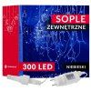 Vianočné LED cencúle 300 LED, modrá + studená biela, 12 m, IP44 S-CL0318