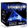 Vianočné LED cencúle 300 LED, modrá + studená biela, 12 m, IP44 S-CL0318
