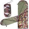 Turistický spací vak s kapucňou 210 × 73 cm camo S-CS0041