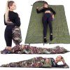 Turistický spací vak s kapucňou 210 × 73 cm camo S-CS0041