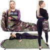 Turistický spací vak s kapucňou 210 × 73 cm camo S-CS0041
