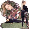Turistický spací vak s kapucňou 210 × 73 cm camo S-CS0041