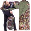 Turistický spací vak s kapucňou 210 × 73 cm camo S-CS0041