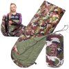Turistický spací vak s kapucňou 210 × 73 cm camo S-CS0041