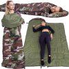 Turistický spací vak s kapucňou 210 × 73 cm camo S-CS0041