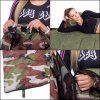 Turistický spací vak s kapucňou 210 × 73 cm camo S-CS0041