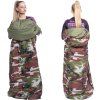 Turistický spací vak s kapucňou 210 × 73 cm camo S-CS0041