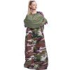 Turistický spací vak s kapucňou 210 × 73 cm camo S-CS0041