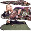 Turistický spací vak s kapucňou 210 × 73 cm camo S-CS0041