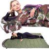 Turistický spací vak s kapucňou 210 × 73 cm camo S-CS0041