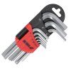 Sada krátkych imbusových kľúčov 9 ks, CrV, 1,5–10 mm DED-06F200