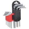 Sada krátkych imbusových kľúčov 9 ks, CrV, 1,5–10 mm DED-06F200