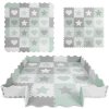 Penové puzzle na zem 151x151cm 16ks, šedá a mätová