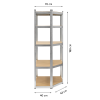 Rohový kovový regál 180x40x70 strieborný Rebel