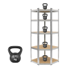 Rohový kovový regál 180x40x70 strieborný Rebel