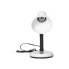 Biela stolná lampa E27, 40W, oceľ/plast