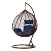Závesné záhradné kreslo Hawana hnedé + tmavomodré vankúše Sofotel