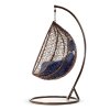 Závesné záhradné kreslo Hawana hnedé + tmavomodré vankúše Sofotel