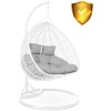 Závesné záhradné kreslo Hawana Duo biele + sivé vankúše Sofotel