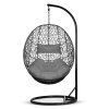 Závesné záhradné kreslo Brava čierne + sivé vankúše Sofotel
