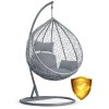 Závesné hojdacie záhradné kreslo Havana tmavosivé + sivé vankúše
