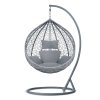 Závesné hojdacie záhradné kreslo Havana tmavosivé + sivé vankúše