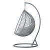 Závesné hojdacie záhradné kreslo Havana tmavosivé + sivé vankúše