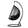 Závesné záhradné kreslo Hawana čierne + čierne vankúše Sofotel